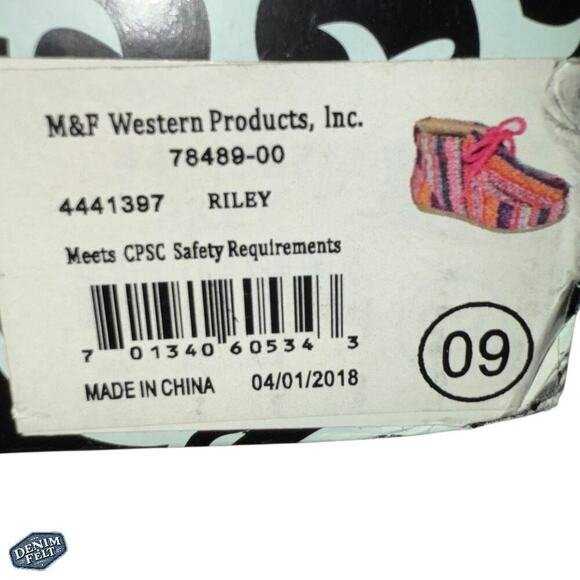 Blazin Roxx Kids/Girls Riley Raspberry Serape Stripe Shoe/Boots/Bootie - Picture 4 of 7